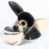 Boatman 11 1/8x14 Boat Propeller Polished Stainless Steel for Mercury Outboard Engines 25-70 HP,13 Tooth, RH view 4