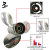 Boatman 9.25x10 Boat Propeller Polished Stainless Steel for Mercury Outboard Engines 9.9-20 HP,14 Tooth, RH view 3