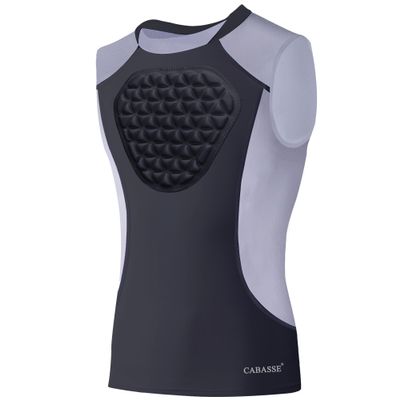 Cabasse Youth Chest Protector, Heart-Guard/Sternum Protection Shirt for Baseball, Football, T Ball, Lacrosse & Goalies (X-Large, Black Grey)