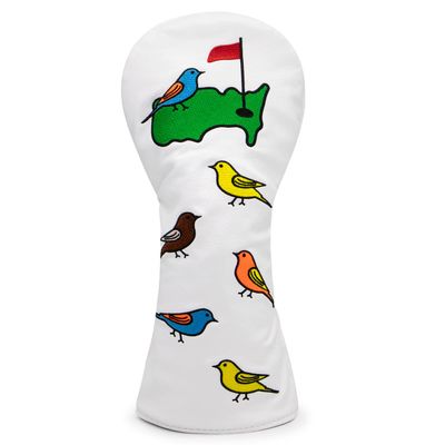 Barudan Golf Driver Head Cover 460cc, White Birdie Golf Driver Headcover for Men Golfer, Synthetic Leather Golf Club Protective Case
