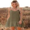 OLYCN Sleeveless Swimsuit Cover Up Loose Ruffle Hem Swimwear Cover Sexy Camisole Beach Cover Up for Women Navy Blue view 2
