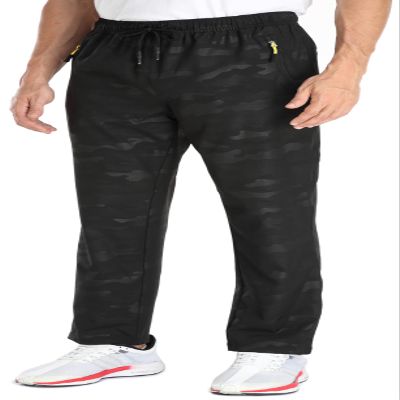 AIRIKE Sweatpants for Mens Outdoor Casual Lightweight Quick Dry Polyester Workout Exercise Sports Trousers with pokcets (Camouflage Black 36)