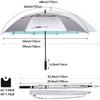G4Free 54 Inch UV Protection Golf Umbrella Auto Open Vented Double Canopy Oversize Extra Large Windproof Sun Rain Umbrellas (Silver/Lake Blue) view 2
