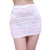 Fldy Women's Sheer Ultra Thin See Through Low Waist Micro Mini Skirts Pencil Skirt Ruched Hip Dress White One Size view 1