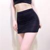 Fldy Women's Sheer Ultra Thin See Through Low Waist Micro Mini Skirts Pencil Skirt Ruched Hip Dress Black One Size view 3
