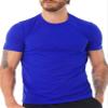 Hansber Men's Quick Dry Rash Guard Shirts Athletic Short Sleeve T-Shirts Swimming Gym Running Sport Tops Activewear Blue Large view 1