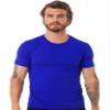 Hansber Men's Quick Dry Rash Guard Shirts Athletic Short Sleeve T-Shirts Swimming Gym Running Sport Tops Activewear Blue Large view 2
