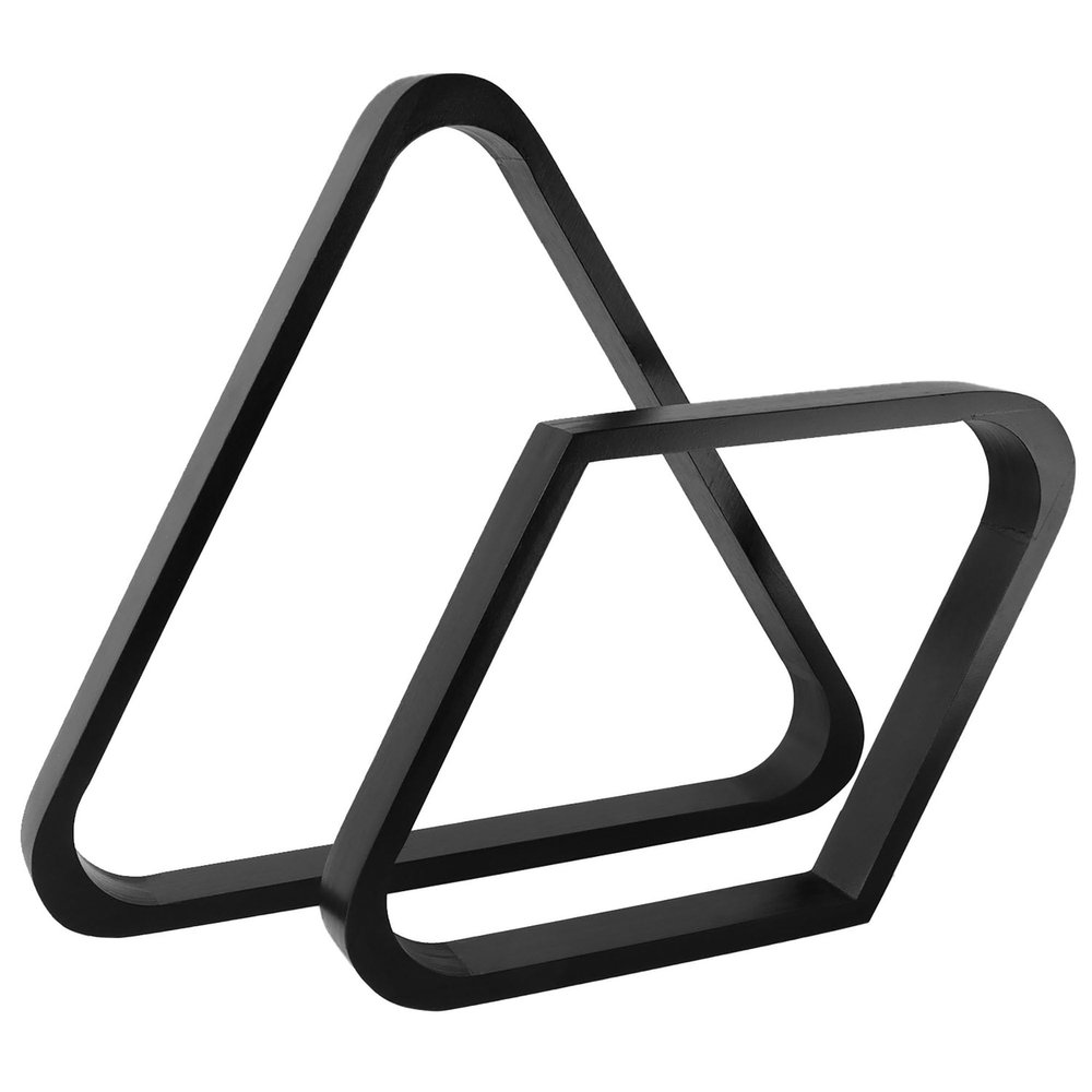 GSE Games & Sports Expert Solid Wood Billiard 8-Ball Triangle or 9-Ball Diamond Pool Ball Racks for 2-1/4" Pool Balls (Black Triangle & Diamond Rack)