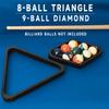 GSE Games & Sports Expert Solid Wood Billiard 8-Ball Triangle or 9-Ball Diamond Pool Ball Racks for 2-1/4" Pool Balls (Black Triangle & Diamond Rack) view 4