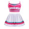 Choomomo Child Girls Cheerleading Uniform Dance Suit Sleeveless Tank Top with Skirt Set Sportswear Pink 12 Years view 1
