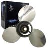 Boatman 9.25x12 Boat Propeller Polished Stainless Steel for Mercury Outboard Engines 9.9-20 HP,14 Tooth, RH view 1