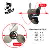 Boatman 9.25x12 Boat Propeller Polished Stainless Steel for Mercury Outboard Engines 9.9-20 HP,14 Tooth, RH view 2