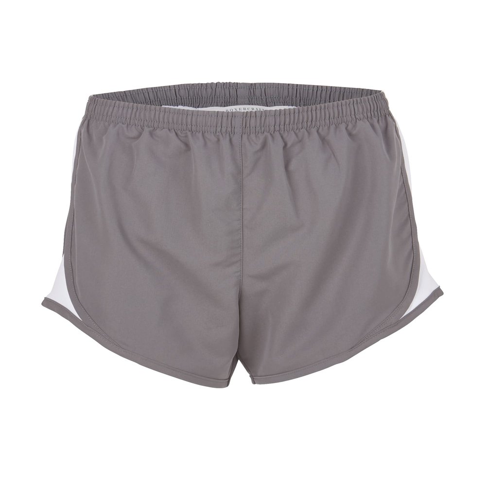 boxercraft Sport Short for Women, Grey/White-XXS