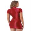 ACSUSS Women Sexy Oil Glossy Micro Mini Dress Bodycon Short Sleeve Sexy Tight Pencil Dress Dress Red Medium view 4