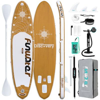 FunWater Inflatable 11'33"6" Ultra-Light SUP for All Skill Levels Everything Included with Stand Up Paddle Board, Adj Floating Paddles, Pump, ISUP Travel Backpack, Leash,Waterproof Bag