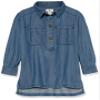 Amazon Essentials Girls' Chambray-Stretch Tunic (Previously Amazon Aware), Medium Indigo, X-Small view 1