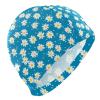 Dallonan Swimming Cap Blue Colorful Flower Polka Dot Unisex Adult Swim Cap Polyester view 1