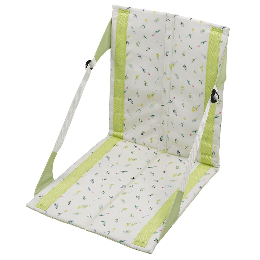 Captain Stag UT-1020 Folding Chair, Floor Mat, Compact, FD Chair Mat, Storage Bag Included, Glow / Light Green, When Using Chair, Width 16.1 x Depth 17.3 x Height 17.3 inches (41 x 44 x 44 cm)