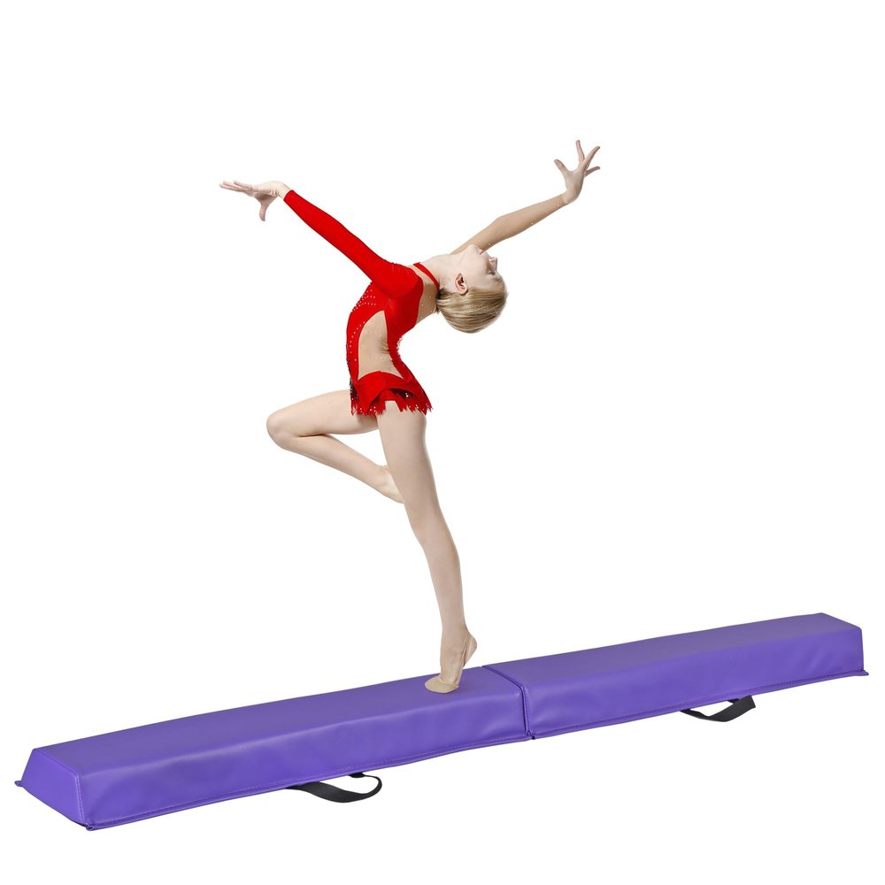 Saicool 6FT Folding Balance Beam, Gymnastics Floor Beam Bar Anti Slip Bottom for Kids, Adults, Beginners