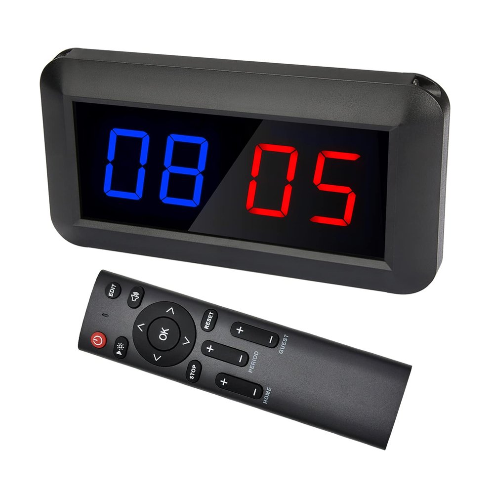 Jhering Electronic Scoreboards with Remote, Portable Score Keeper, Digital Scoreboard for Basketball Ping Pong Volleyball Sport(M Blue/Red)