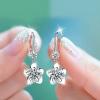 1 Pair Women Rhinestone Flower Shape Earrings, Symmetric Drop Earrings for Gift Earrings for Dating view 2