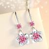 1 Pair Women Rhinestone Flower Shape Earrings, Symmetric Drop Earrings for Gift Earrings for Dating view 3