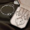 1 Set Women Necklace Bracelet Earrings, Hollow Out Double Heart Pendant Jewelry Set Jewelry Set for Wedding view 4
