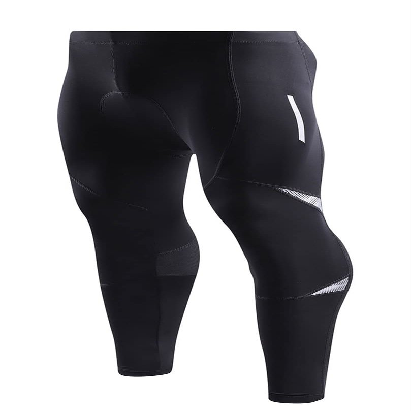 Momooda Men's 3D Padded Breathable Cycling Pants Quick Dry Tight Cycling Bicycle Leggings Black S