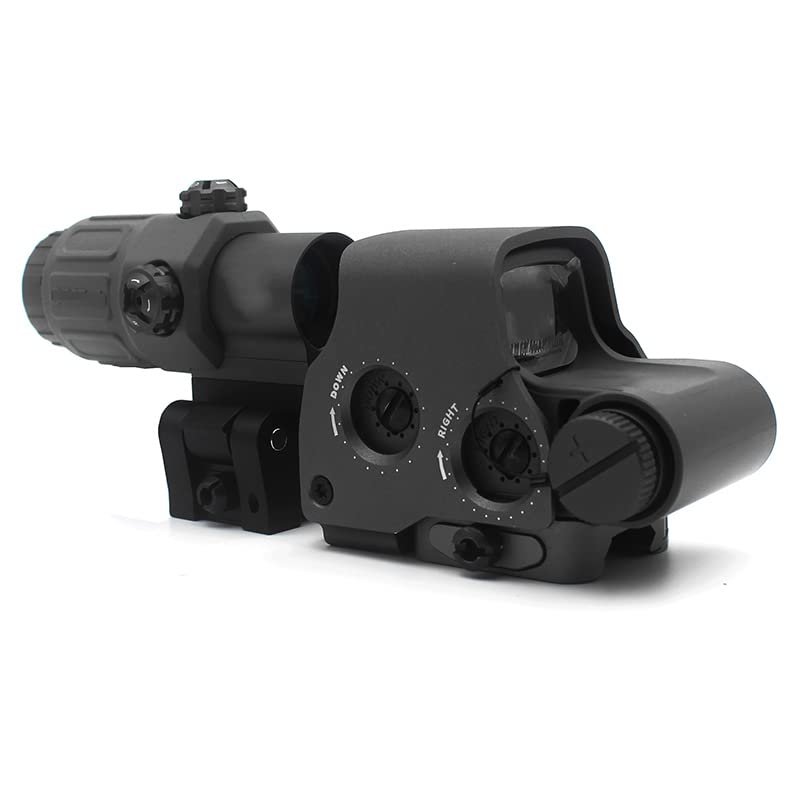 558 Red Green Dot Holographic Sight Reflex Scope with 3X Magnifier Quick Release Mount Combo(Black)