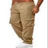 Rela Bota Men's Cargo Pants Relaxed Fit Sport Pants Jogger Sweatpants Drawstring Outdoor Trousers with Pockets Khaki Pants M view 1