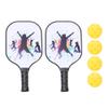 Alvinlite Pickleball Paddles, 2PCS Portable Carbon Fiber PP Core Racket Non-Slip Handle Pickleball Paddle Set with 4 Balls (White) view 2