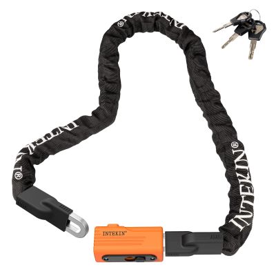 INTEKIN 4FT Long 8mm Thick Steel Chain Heavy Duty Bike Lock Anti-Theft Bicycle Chain Lock with 3 Keys for E-Bike, Motorcycle, Fence