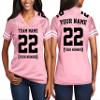NACRE APPAREL Custom Replica Football Jerseys for Women Front-Back and Shoulder Add Your Team Name Number Jersey (Light Pink White), 4X-Large view 1