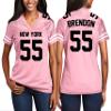 NACRE APPAREL Custom Replica Football Jerseys for Women Front-Back and Shoulder Add Your Team Name Number Jersey (Light Pink White), 4X-Large view 2