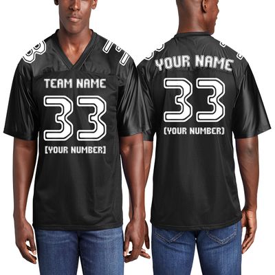Custom Replica Football Jerseys for Men Front-Back and Shoulder Add Your Team Name Number Jersey (Black)