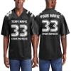 Custom Replica Football Jerseys for Men Front-Back and Shoulder Add Your Team Name Number Jersey (Black) view 1
