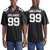 Custom Replica Football Jerseys for Men Front-Back and Shoulder Add Your Team Name Number Jersey (Black) view 2