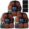 Woanger 3 Pcs Thickened Extra Large Sports Ball Bag Mesh Soccer Net Ball Bag Drawstring Bags Team Work for Holding Basketball, Volleyball, Baseball with Shoulder Strap, 35.4 x 27.5 Inch(Black) view 1