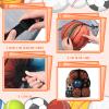 Woanger 3 Pcs Thickened Extra Large Sports Ball Bag Mesh Soccer Net Ball Bag Drawstring Bags Team Work for Holding Basketball, Volleyball, Baseball with Shoulder Strap, 35.4 x 27.5 Inch(Black) view 3