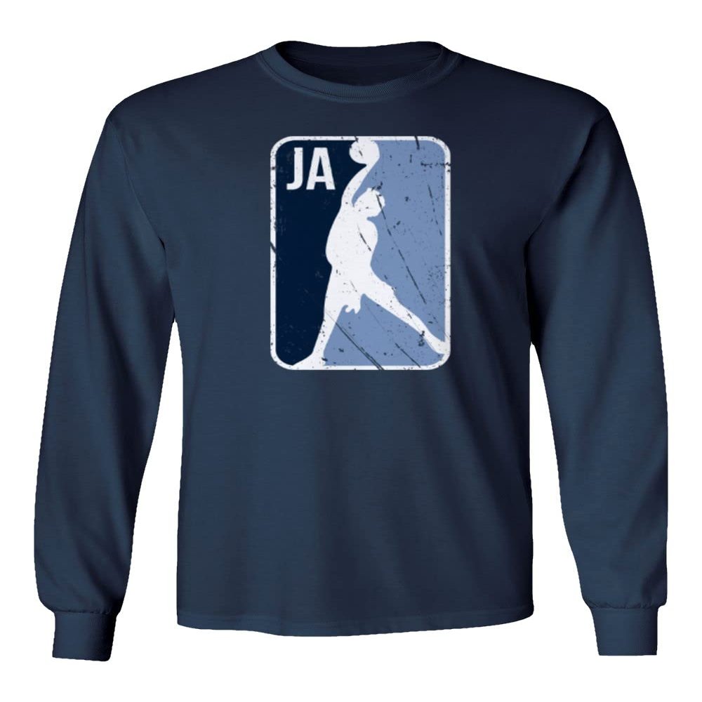 Baku Apparel Air Ja Memphis Star Player Basketball Fans Unisex Long Sleeve T-Shirt (Navy, X-Large)