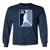 Baku Apparel Air Ja Memphis Star Player Basketball Fans Unisex Long Sleeve T-Shirt (Navy, X-Large) view 1