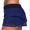 Aleumdr Women's Three Layered Swim Skirted Bikini Swim Bottom Swimdress Navy Blue Black 2XL 18 20 view 2