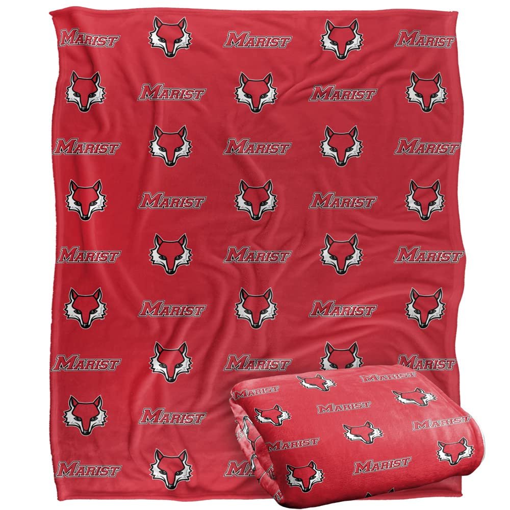 Marist College Blanket, 50"X60" Logo Pattern, Silky Touch Super Soft Throw