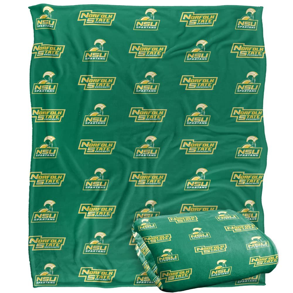 Norfolk State University Blanket, 50"X60" Logo Pattern, Silky Touch Super Soft Throw