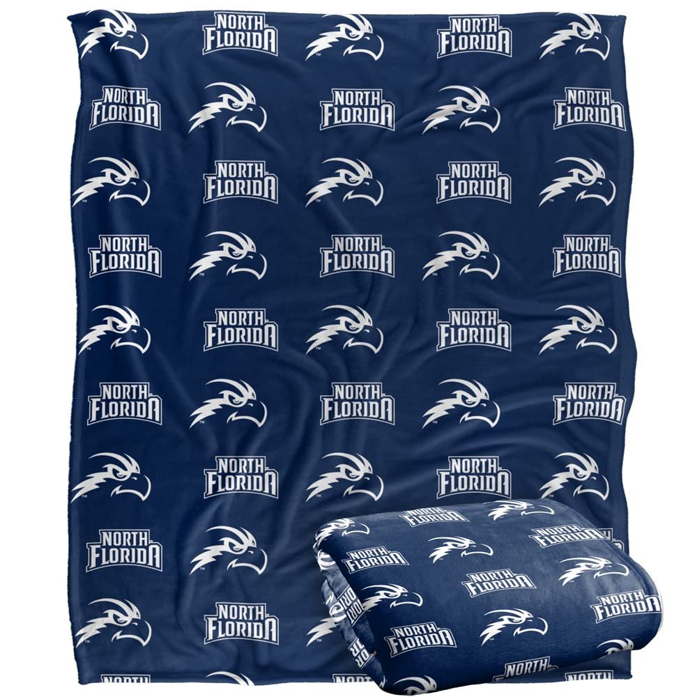 University of North Florida Blanket, 50"X60" Logo Pattern, Silky Touch Super Soft Throw