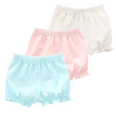 EISHOW Toddler Baby Boys Girls Cotton Bloomers Shorts Kids Triangle Shorts Leggings Polka Dots Solid Diaper Cover (3 Pack B,12-18 Months)