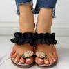ZBYY Sandals for Women Summer,Pineapple Pearl Flat Sandals Clip Toe Flip Flops Bohemian Casual Slippers Beach Shoes view 3