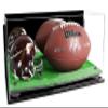 Better Display Cases Acrylic Display Case for Full Size Football and Mini Helmet - Large Rectangle Box with Mirror Case, Black Risers, Wall Mount and Turf Base 19.25" x 8.25" x 8" (B47/A103) view 1