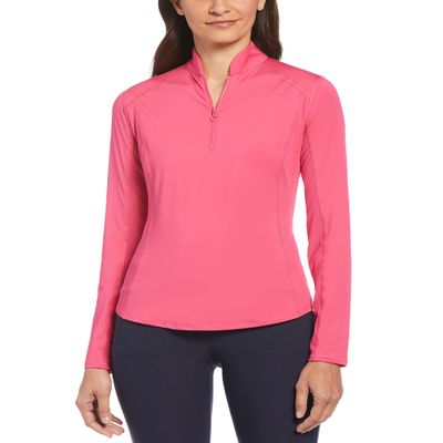 PGA TOUR Women's Sun Protection Long Sleeve Golf Shirt with Under Sleeve Mesh Panel, Beetroot Purple, XX Large