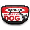 Battle Sports Novelty Football Back Plate  Hard Shell Lower Back Protector with Contoured Foam for High-Impact Protection - Youth, Beware of Dog, Red view 2
